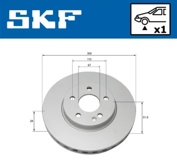 Mercedes гальмівний диск передн. VITO 14 SKF VKBD 80191 V1