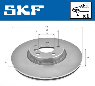 BMW диск гальмівний передн.X5 E70,X6 E71/72 07- SKF VKBD 80199 V1