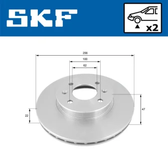 KIA гальмівний диск передн. Rio,HYUNDAI Accent 05- SKF VKBD 80212 V2