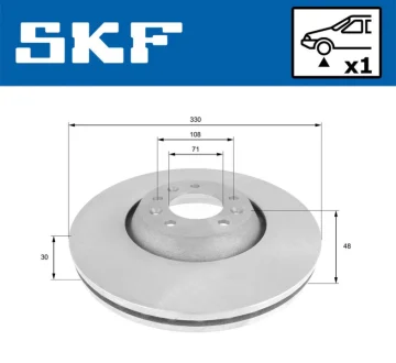 CITROEN гальмівний диск передн.C5 III,Peugeot 508 09 SKF VKBD 80216 V1