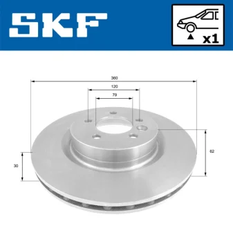 LANDROVER гальмівний диск передн.лакірів.! Range Rover Sport 05- SKF VKBD 80219 V1