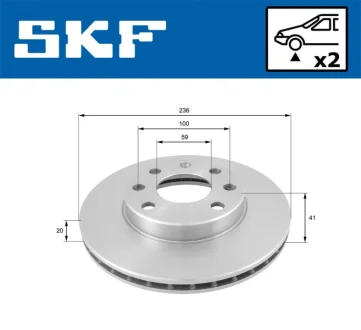 CHEVROLET гальмівний диск передн.Aveo,Spark 02 SKF VKBD 80250 V2