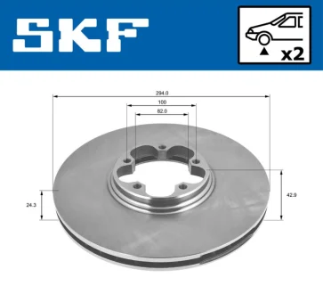 FORD диск гальмівний передній TRANSIT 00- SKF VKBD 80279 V2