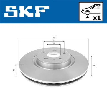 AUDI гальмівний диск перед 345мм A4/A5/A6/Q5 08 SKF VKBD 80286 V1