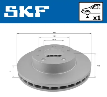 CITROEN гальмівний диск передн.Jumper,Fiat Ducato,Peugeot Boxer 06 SKF VKBD 80288 V1