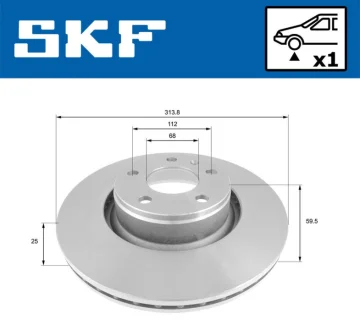 AUDI гальмівний диск передн. A6 2.4I 2.0TDI 2.7TDI 3.0TDI 05 SKF VKBD 80305 V1