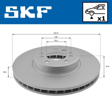 BMW диск гальмівний передн.X5 E53 00- SKF VKBD 80328 V1