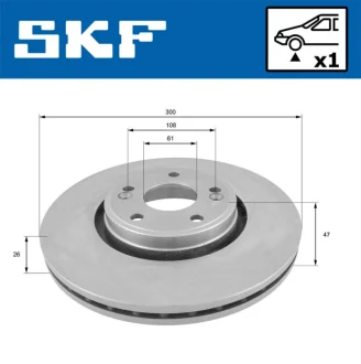 RENAULT гальмівний диск передн. Laguna 01 SKF VKBD 80338 V1
