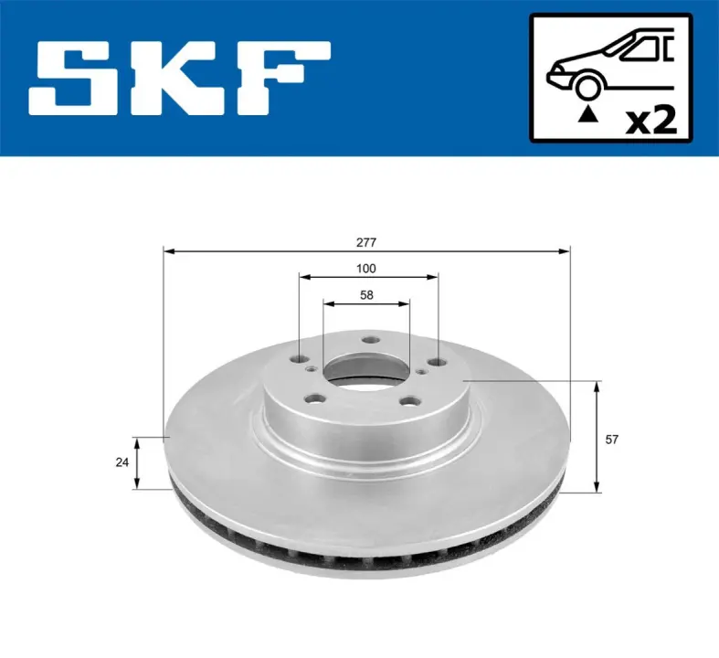SUBARU диск гальмівний передн. Forester, Impreza, Legacy SKF VKBD 80341 V2 (фото 1)