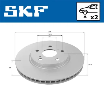 Диск гальмівний передн.Lexus IS 05- SKF VKBD 80353 V2