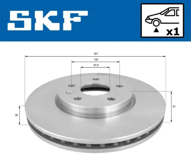OPEL диск гальмівний передній (321*30) Insignia 08- SKF VKBD 80360 V1