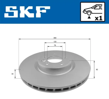 Гальмівний диск перед RANGE -13 SKF VKBD 80369 V1