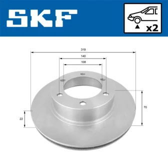 TOYOTA гальмівний диск передн.Land Cruiser 96 SKF VKBD 80403 V2