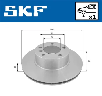 BMW гальмівний диск перед. (вентил.) 5-serie (E39) SKF VKBD 80410 V1