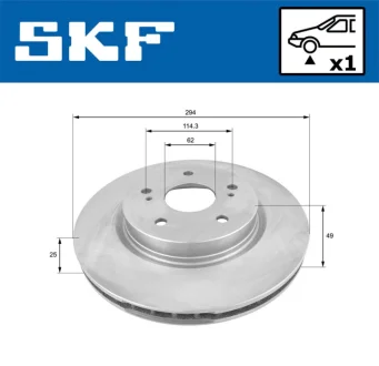 SUZUKI гальмівний диск передн.Grand Vitara 05- SKF VKBD 80414 V1