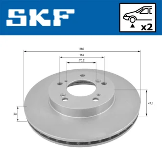 HONDA гальмівний диск перед CRV 97- 282 23 21 SKF VKBD 80429 V2