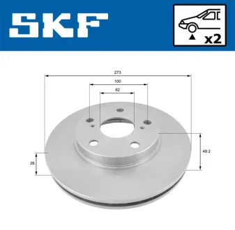 TOYOTA диск гальм. передн. Auris 07- SKF VKBD 80494 V2