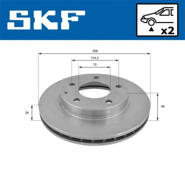 MAZDA гальмівний диск перед. (вентил.) Ford Probe,626, Premacy, Xedos 91 SKF VKBD 80518 V2