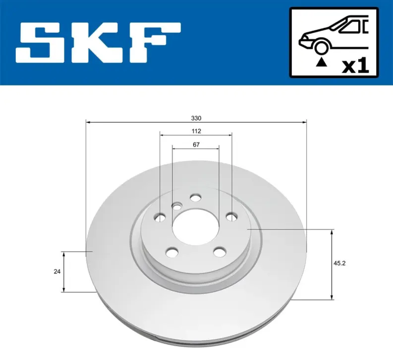 Гальмівний диск передн. BMW X1 SKF VKBD 80546 V1 (фото 1)