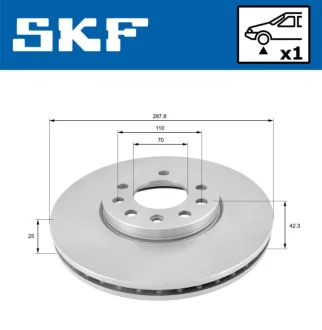 OPEL гальмівний диск перед Vectra B, Saab SKF VKBD 80549 V1