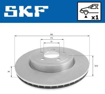CHRYSLER диск гальмівний передн. 300C SKF VKBD 80553 V1