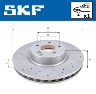 Mercedes гальмівний диск передн. W221 05 SKF VKBD 80559 V1