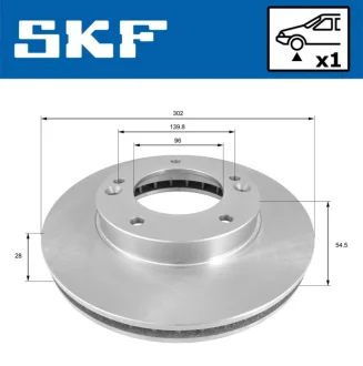 KIA гальмівний диск передн. KIA SORENTO 2,4-3,5 02 SKF VKBD 80586 V1