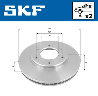 TOYOTA гальмівний диск передн.Hiace SKF VKBD 80591 V2