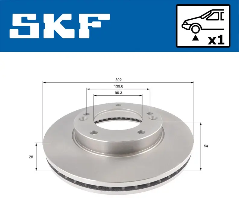 KIA гальмівний диск передн.Sorento 02 SKF VKBD 80595 V1 (фото 1)