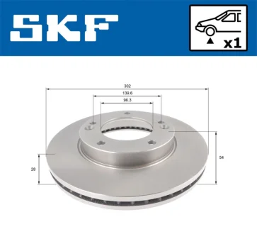 KIA гальмівний диск передн.Sorento 02 SKF VKBD 80595 V1