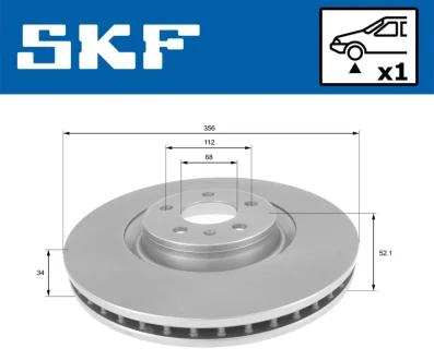 AUDI диск гальмівний передній 356мм A4/A5/A6/Q5 08- SKF VKBD 80623 V1