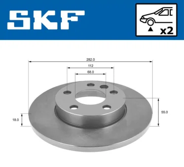 VW гальмівний диск перед T4 96 SKF VKBD 80681 S2