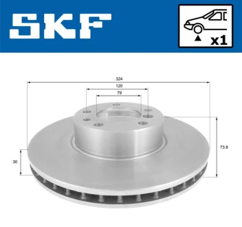 BMW гальмівний диск передн.5 серія E39 00 SKF VKBD 80697 V1