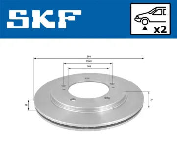 SUZUKI диск гальм. передн.Grand Vitara 98- SKF VKBD 80813 V2