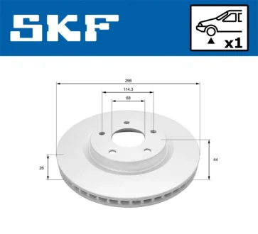 NISSAN диск гальмівний передн.X-Trail,Qashqai SKF VKBD 80936 V1