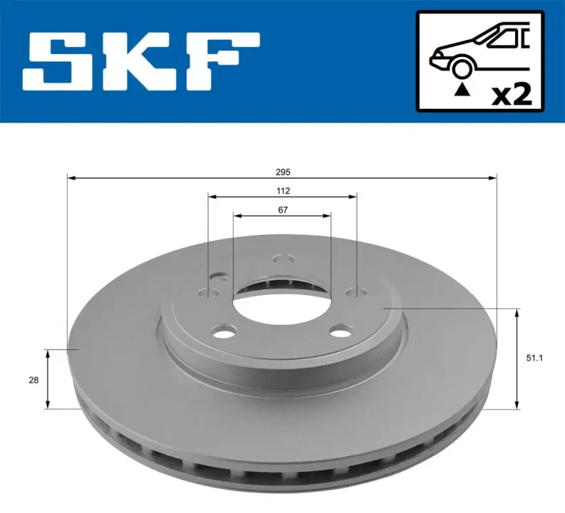 Mercedes гальмівний диск передн. W176 SKF VKBD 81070 V2 (фото 1)