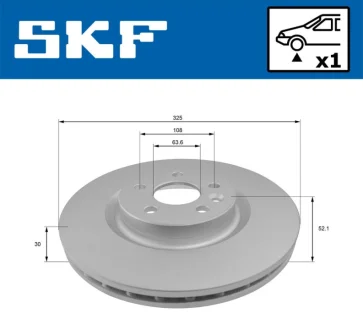 Гальмівний диск перед Range Evoque 11-, Discovery Sport 14 SKF VKBD 81100 V1