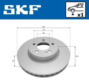 DB Диск гальмівний передн. W205, S205, W213, C238 SKF VKBD 81113 V1