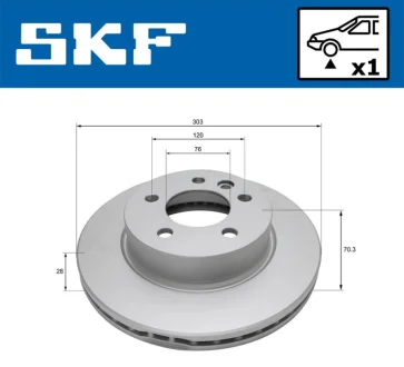 VW гальмівний диск передн. CRAFTER 16 SKF VKBD 81179 V1