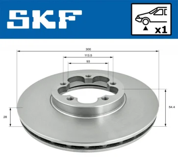 FORD гальмівний диск перед Transit 06 SKF VKBD 81286 V1