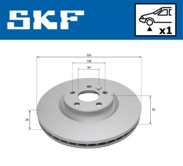 VOLVO Гальмівний диск передн. XC60 I SKF VKBD 81335 V1