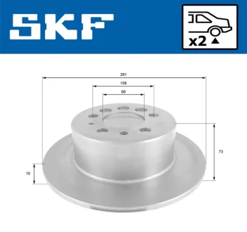 VOLVO диск гальмівний задній 240-260 740-760 SKF VKBD 90101 S2