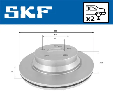 Mercedes гальмівний диск задн. (вентил.) W211 02 SKF VKBD 90118 V2