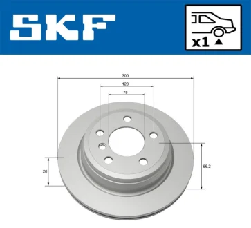 BMW гальмівний диск задн.3 F30,4 Gran Coupe,4 F32 11 SKF VKBD 90120 V1