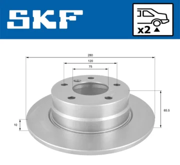 BMW гальмівний диск задн 116 E81/E87 04 SKF VKBD 90146 S2