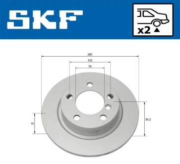 Диск гальм. задн. MINI -16 SKF VKBD 90148 S2