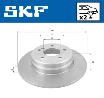Mercedes гальмівний диск задн. W203/210 SKF VKBD 90151 S2
