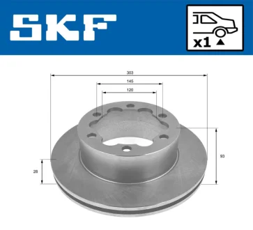 Mercedes гальмівний диск задн. Sprinter 509 511 515 518 06 SKF VKBD 90182 V1