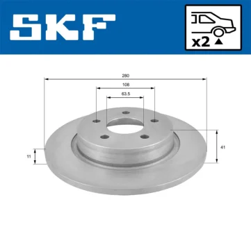 VOLVO гальмівний диск задн. V40 13 SKF VKBD 90203 S2