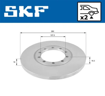 FORD гальмівні диски задн. Transit 2.4 TDCi 06 SKF VKBD 90207 S2